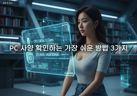 PC 사양 확인하는 가장 쉬운 방법 3가지 (CPU, RAM, 그래픽카드 완벽 체크리스트)