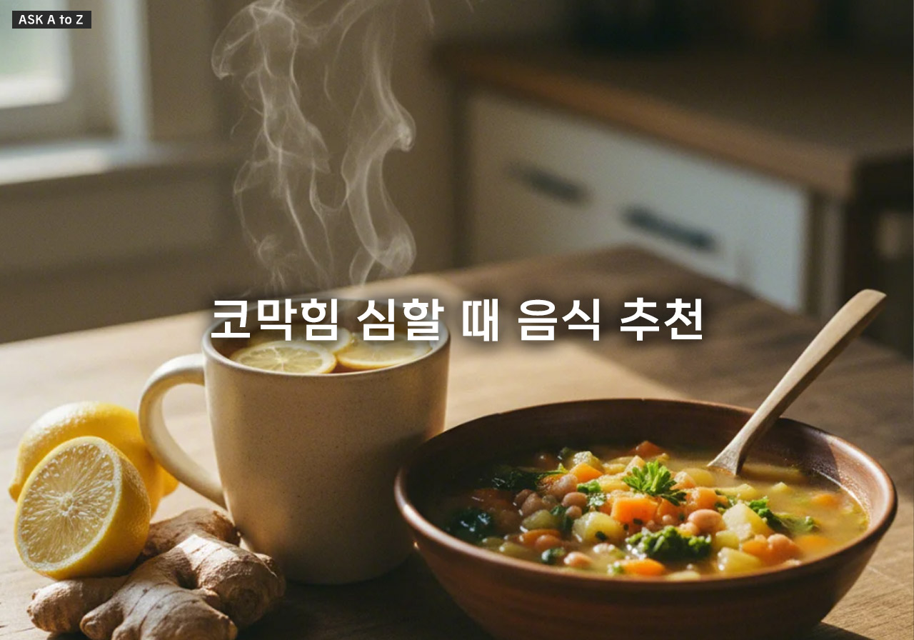 코막힘 심할 때 음식 추천: 점막 부종 줄여주는 5가지 천연 완화제