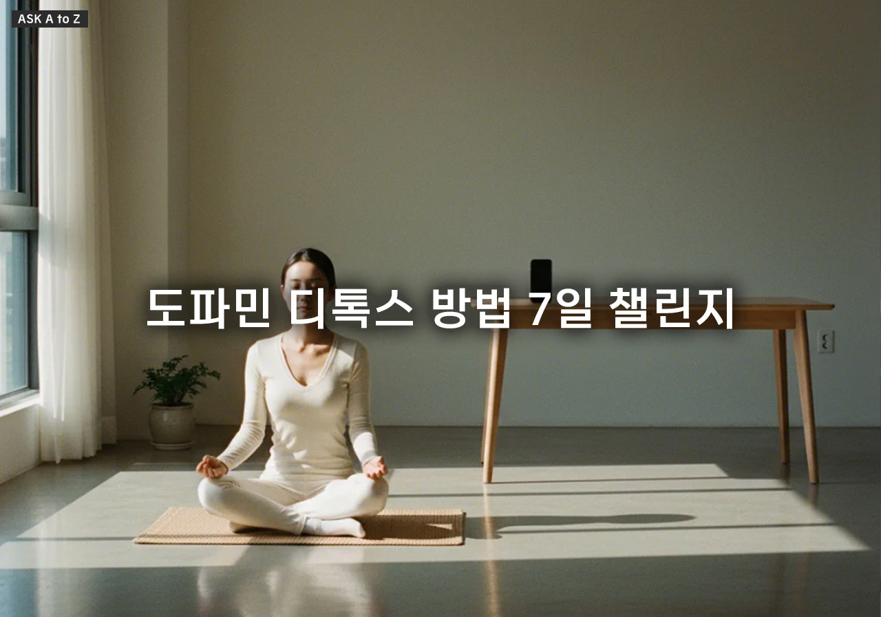 도파민 디톡스 방법 7일 챌린지: 산만한 집중력 개선하고 갓생 사는 습관