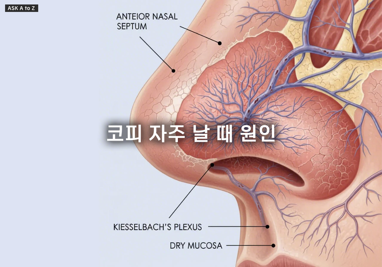 코피 자주 날 때 원인: 건조·혈관 문제 집중 분석과 5분 지혈 응급 처치법