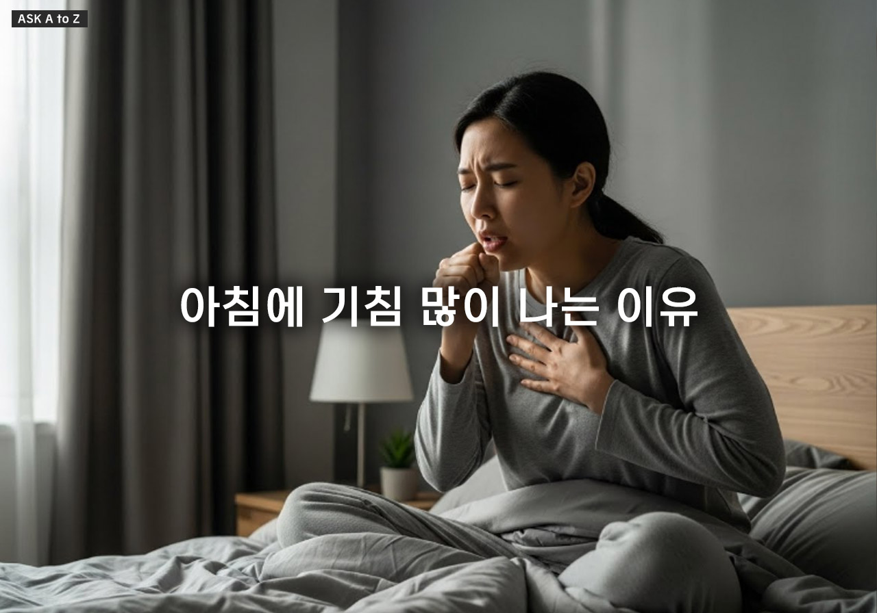 아침에 기침 많이 나는 이유 3가지 (점액, 역류, 환경 변화)와 완화 습관