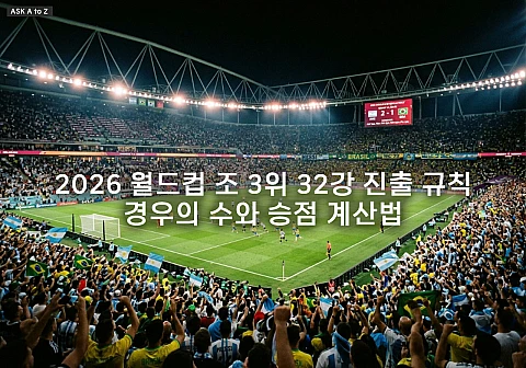 2026 월드컵 조 3위 32강 진출 규칙, 경우의 수와 승점 계산법 총정리