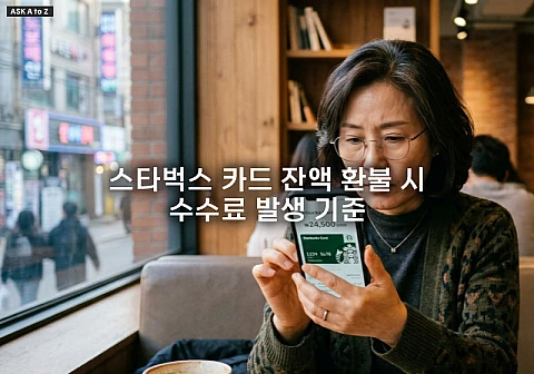 스타벅스 카드 잔액 환불 시 수수료 발생 기준과 예외 상황 정리