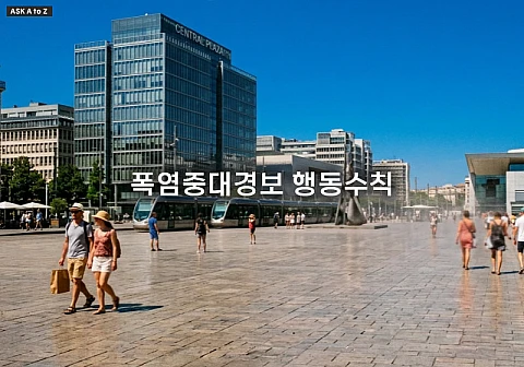 폭염중대경보 행동수칙 및 온열질환 예방을 위한 야외 활동 자제 시간 정리