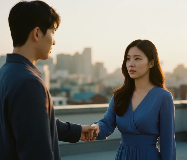 먼저 손을 내밀어 화해를 시도하는 한국인 남성