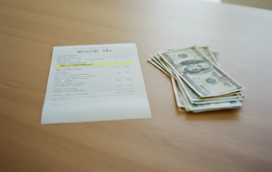 병원비 영수증과 보험금 영수증을 비교하는 이미지