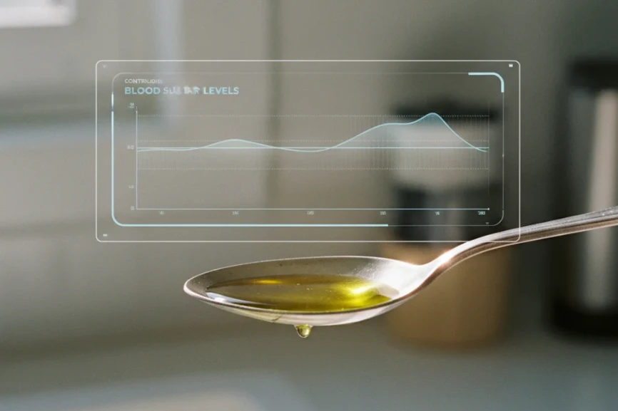 올리브 오일과 안정적인 혈당 그래프 이미지 올리브 오일과 안정적인 혈당 그래프 이미지