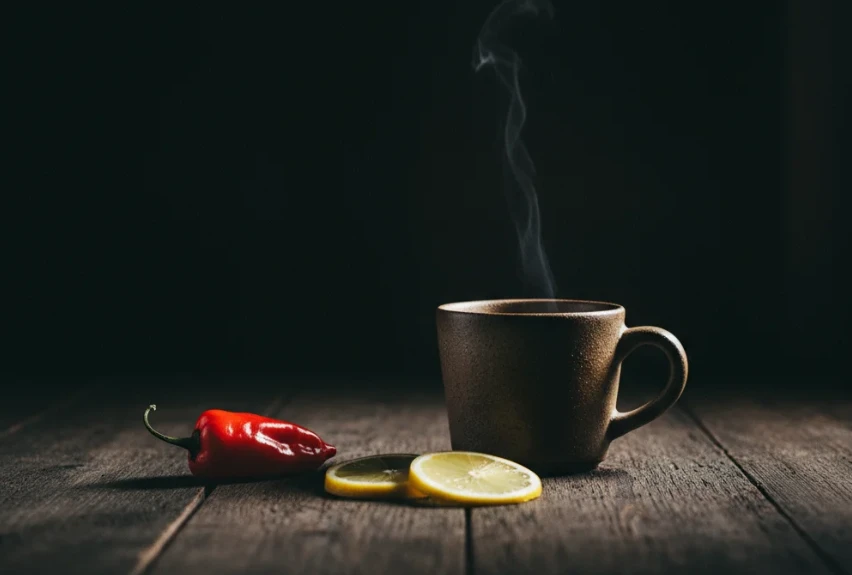 공복에 위장을 자극하는 매운 고추와 커피, 레몬