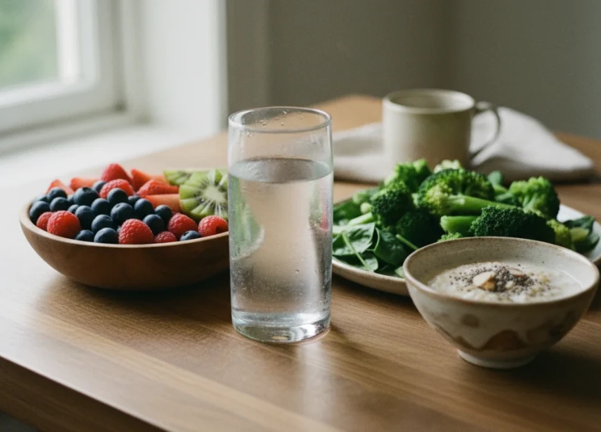 변비 해결에 좋은 음식들(채소, 과일, 물)