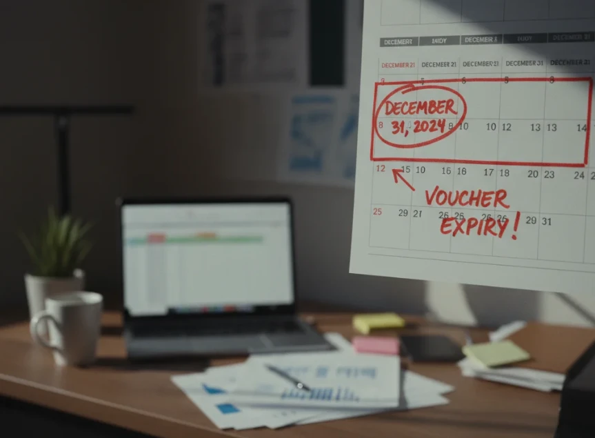 벽에 걸린 시계나 달력에 중요한 사용 기한이 강조되어 있는 클로즈업