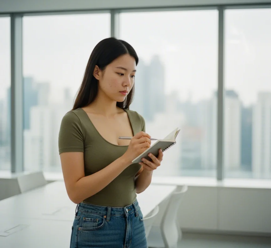 안드로이드 앱 강제 종료 예방 체크리스트를 확인하는 20대 한국 여성 안드로이드 앱 강제 종료 예방 체크리스트를 확인하는 20대 한국 여성