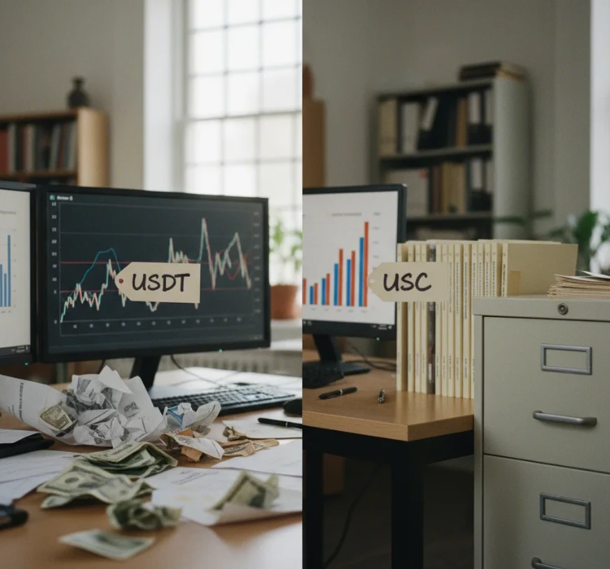 혼란스러운 자료(USDT)와 정리된 자료(USDC) 대조