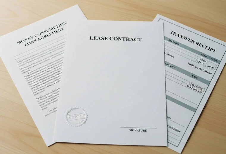 전세자금대출에 필요한 금전소비대차계약서와 이체내역이 있는 서류