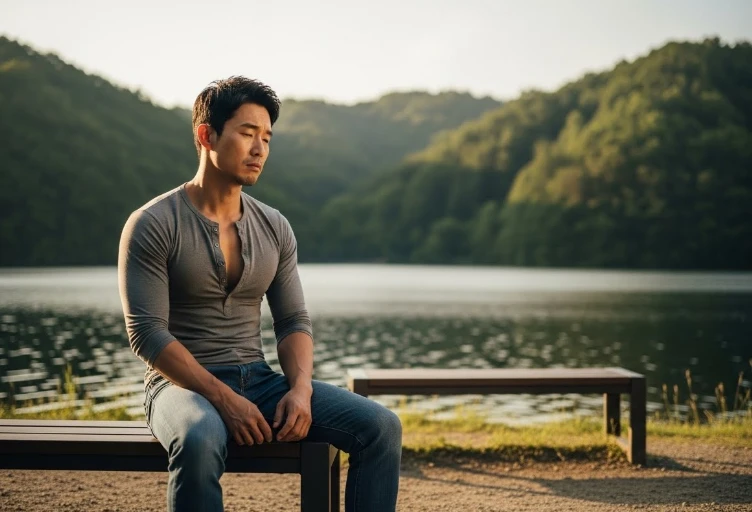 40대 남성이 활력 저하로 피곤해하는 모습