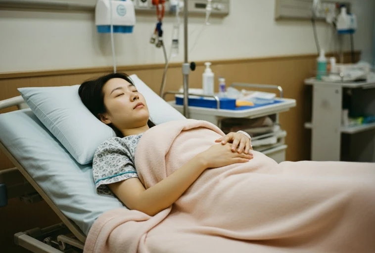 수면 내시경 후 편안하게 쉬는 환자