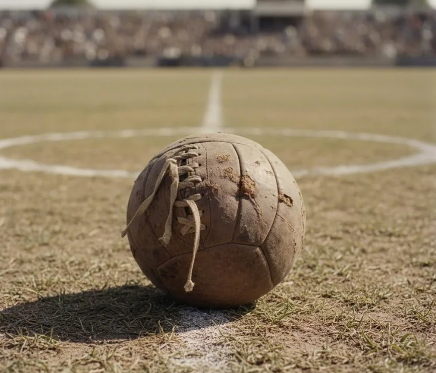 1930년대 월드컵에 사용된 끈 달린 구형 가죽 축구공