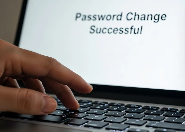 보안 알림을 주의 깊게 확인하는 한국 여성의 모습