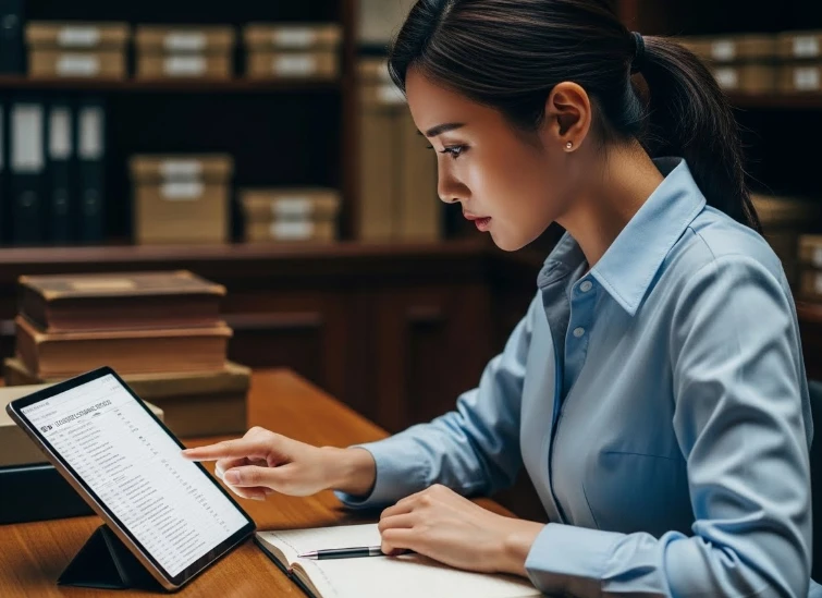 해외 직구 통관 내역을 꼼꼼히 조회하는 모습