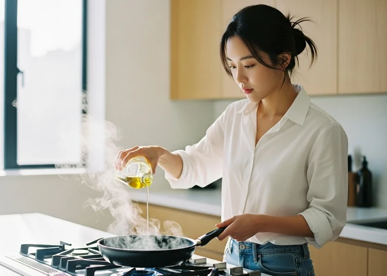 가열 요리에 사용하는 올리브 오일과 들기름